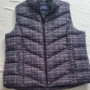 Lands' End Women's Tweed Pattern Puffer Vest